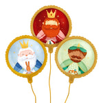 Set Globos Foil Redondo Ø 43 cm Petit Reyes Magos