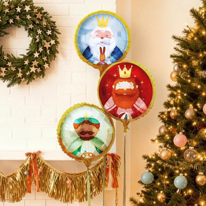 Set Globos Foil Redondo Ø 43 cm Petit Reyes Magos
