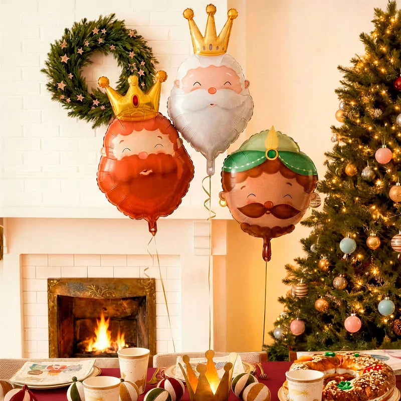 Set Globos Foil Cabeza Petit Reyes Magos
