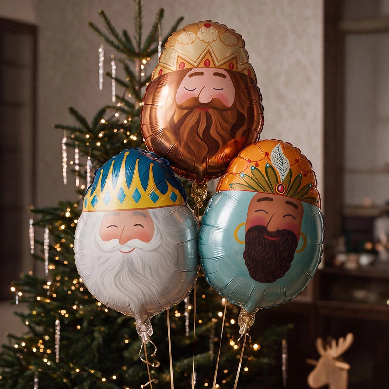 Inspiracion con Ensemble de ballons à tête en aluminium Three Kings Night