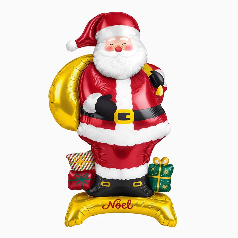 Globo con Base Foil XL Papá Noel Tradicional (Sin Helio)