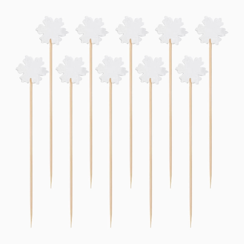 Pinchos Bambú 12 cm Copo de Nieve - Princesa Hielo