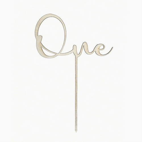 Topper Tarta One Madera