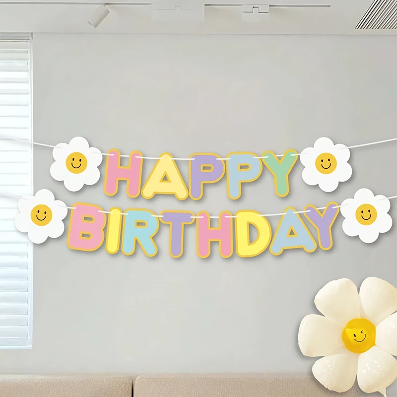 Guirnalda Happy Birthday Flores