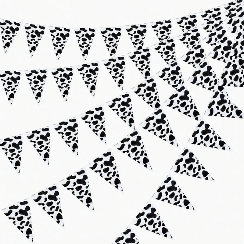 Banderines Decorativos Papel Estampado Vaca Granja (3 uds)