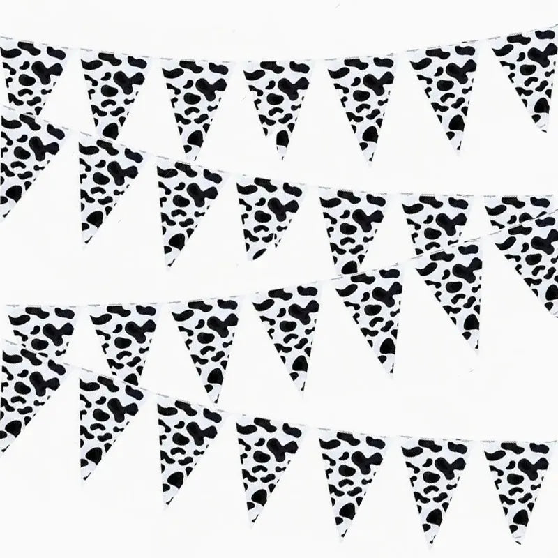 Banderines Decorativos Papel Estampado Vaca Granja (3 uds)