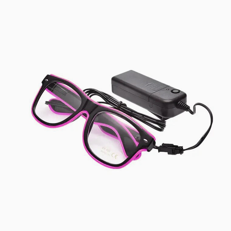 Purple neon led glasses