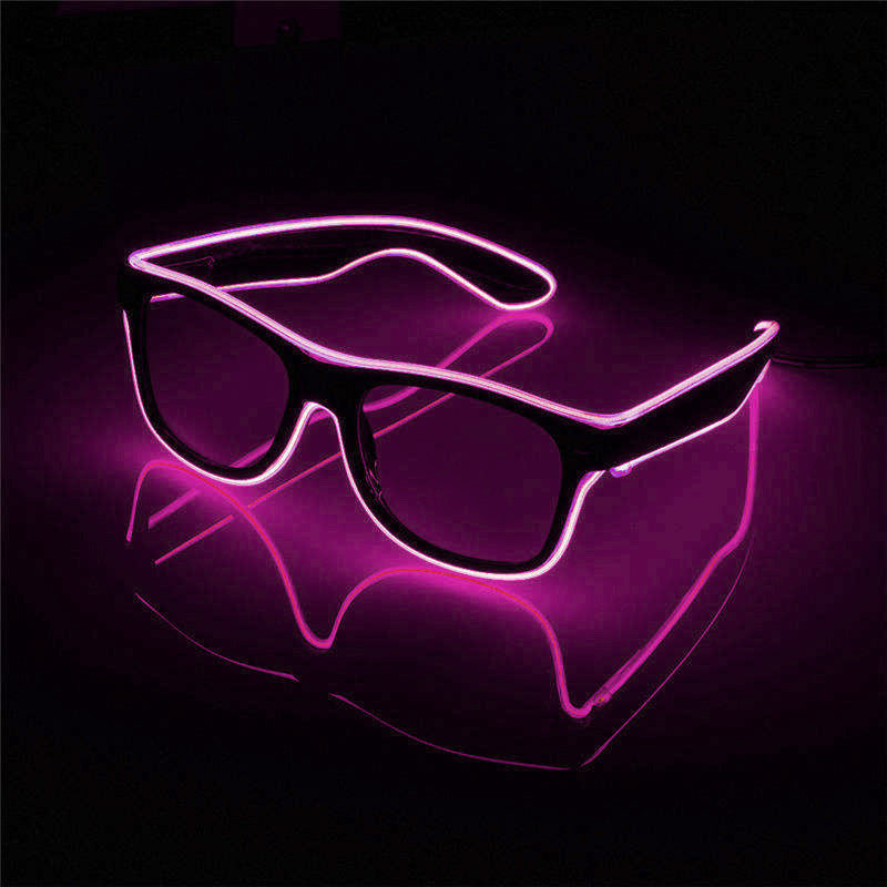 Óculos liderados de neon roxos