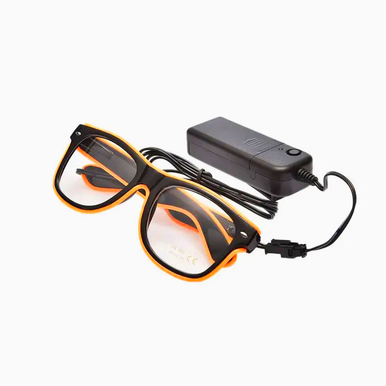 Óculos LED de néon laranja