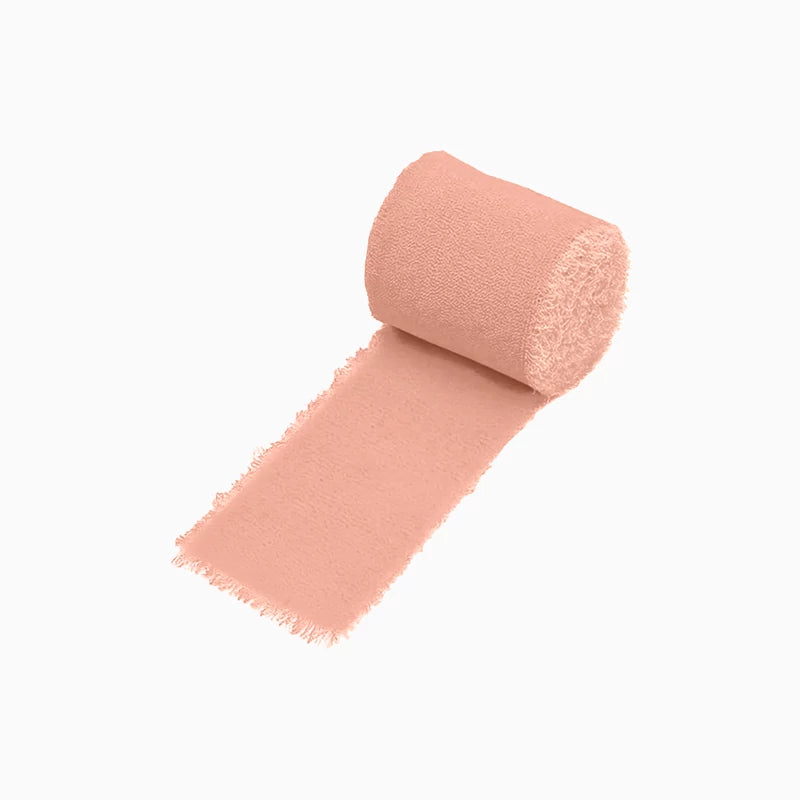 Cinta Gasa Rasgada 3.5 cm x 5 m Rosa Empolvado Pastel