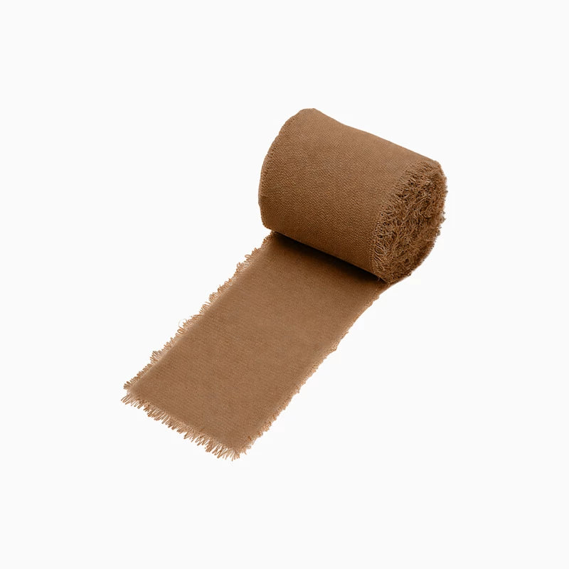 Torn Gauze Ribbon 3.5 cm x 5 m Brown