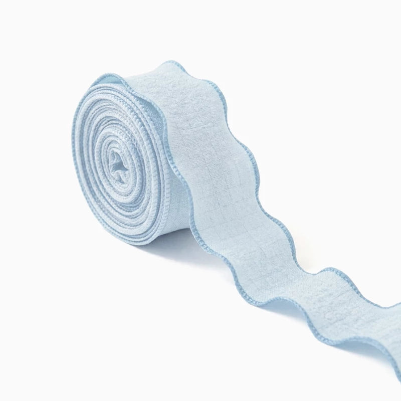 Cinta Ondulada de Tela 2.5 cm x 9 m Azul Pastel