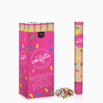 SET 12 SQUARE CONFETI CANONES 60 cm Multicolor metallic