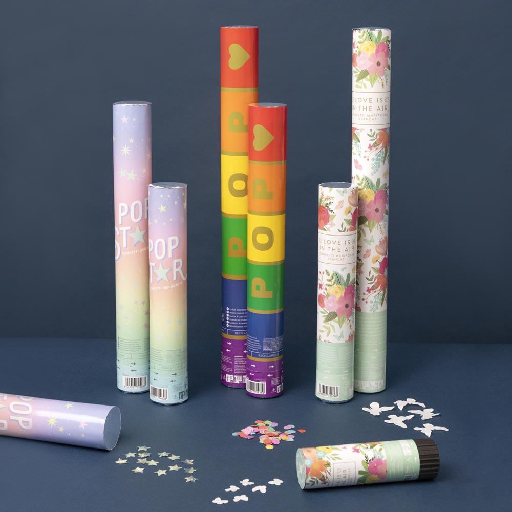 3 Cannoni Coriandoli A Farfalla Bianca 50 Cm: Carta Biodegradabile Per Matrimoni E Feste, Facili Da Usare