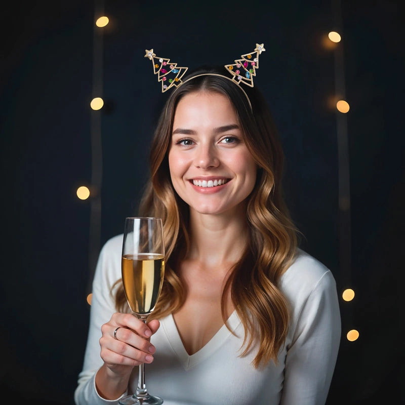 Diadema Navidad Talla Única Metálica Abetos