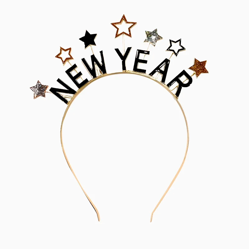 Diadema Metálica 'Happy New Year' con Estrellas