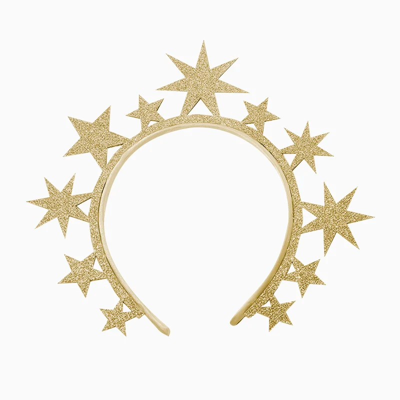 Diadema Estrella Glitter Oro