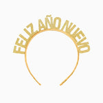 Tiara de Réveillon 'Feliz Ano Novo' Dourada