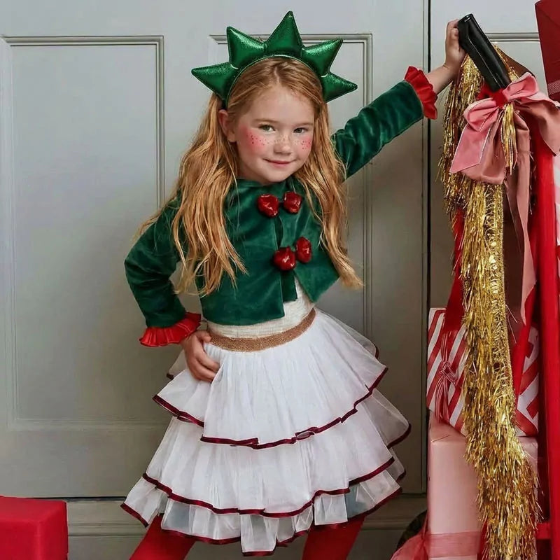 Diadema Navidad Estrellas Verde