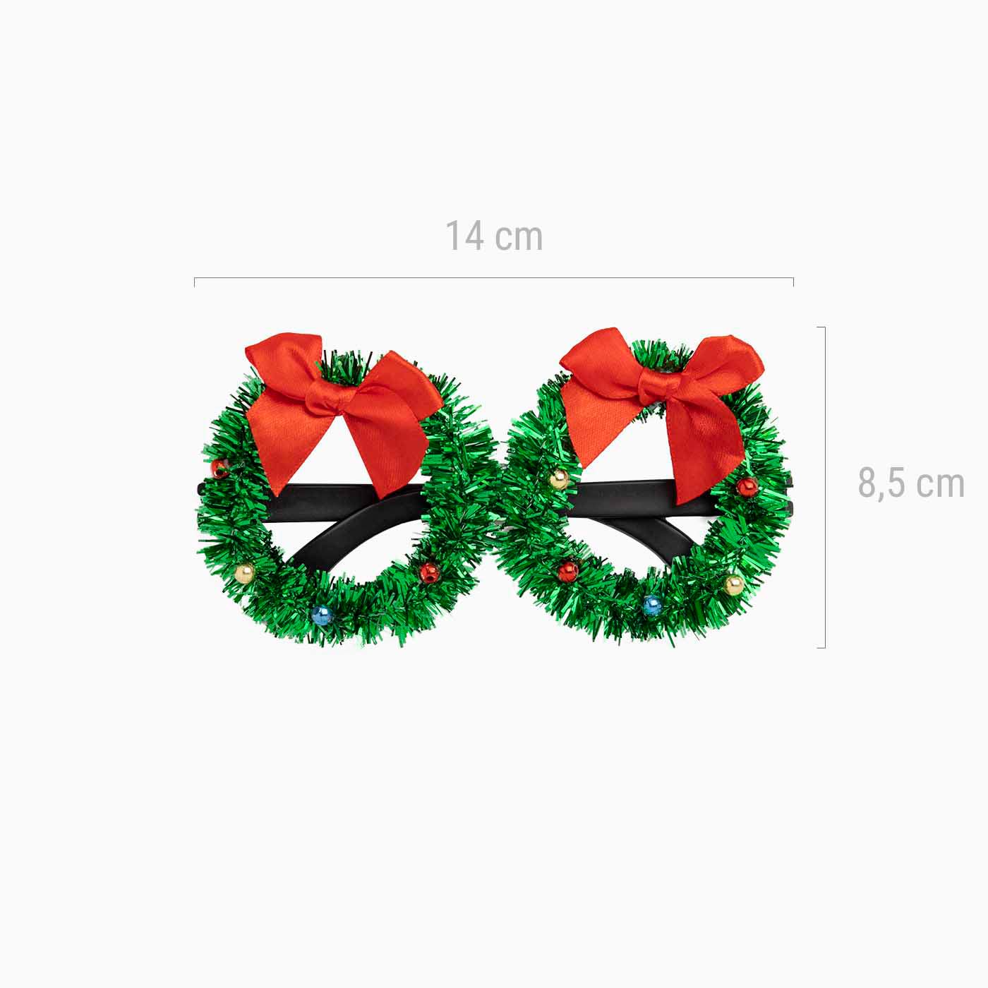 Grüne Schaum -Weihnachtsbrille mit Schleife