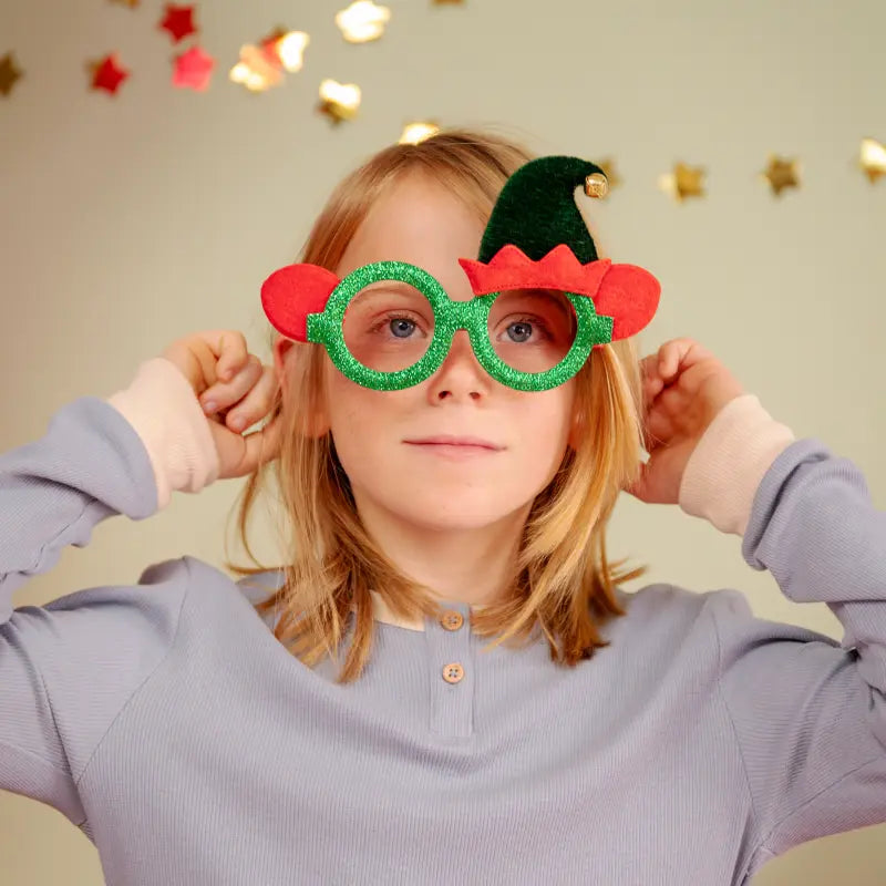 Christmas glasses unique elf