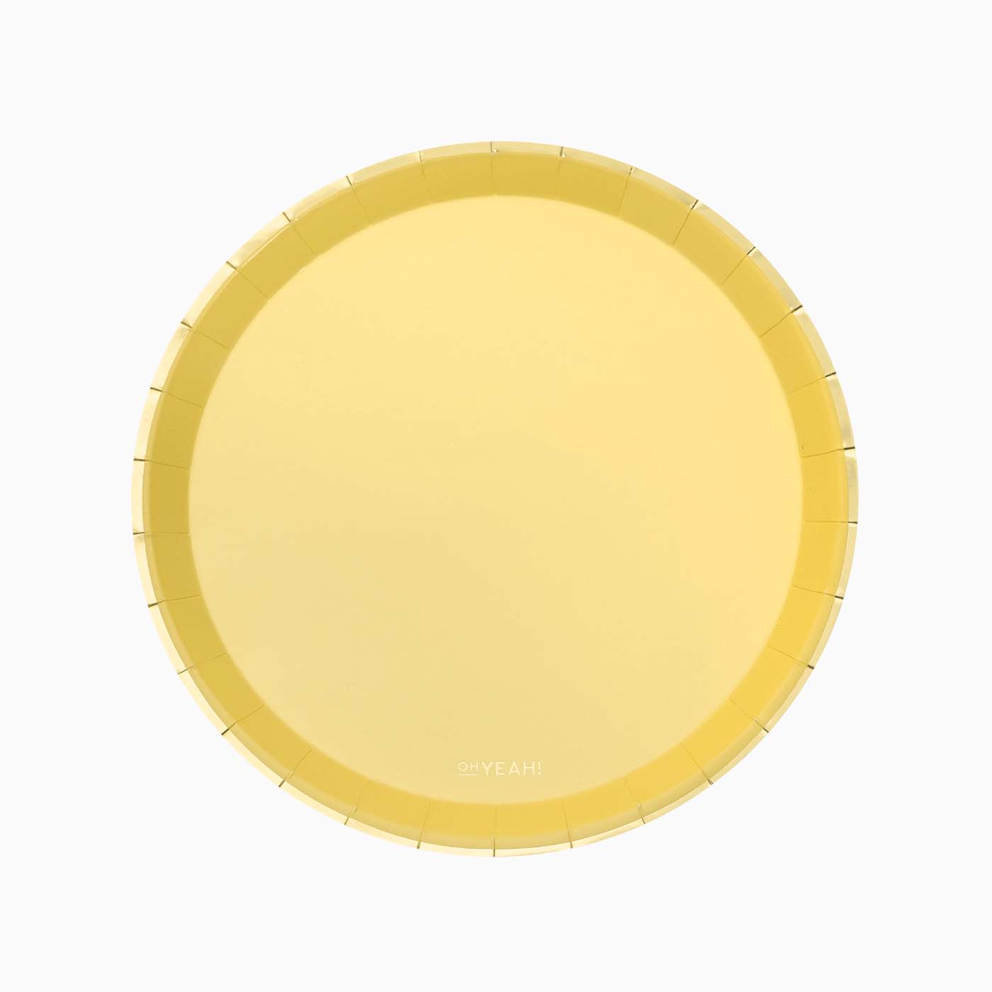 Metalisierte runde Llano -Pappe Ø 20,5 cm Pastellgelb