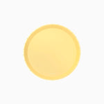 Placa de caixa redonda metálica Ø 17 cm amarelo pastel