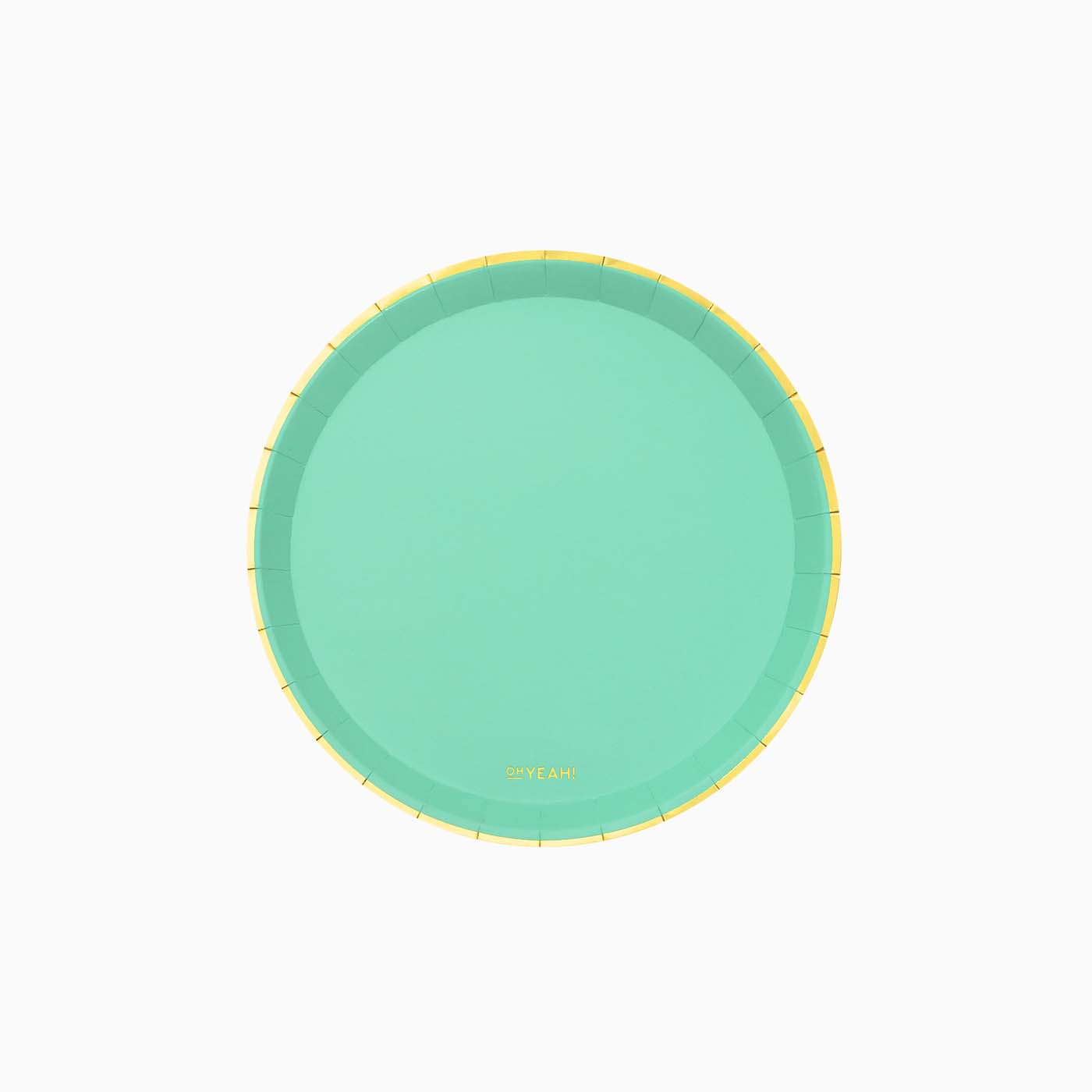 Placa de papelão plana de sobremesa metálica Ø 17 cm de menta verde