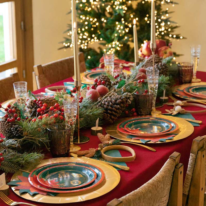 Kit de mesa premium de Natal tradicional 12 pessoas