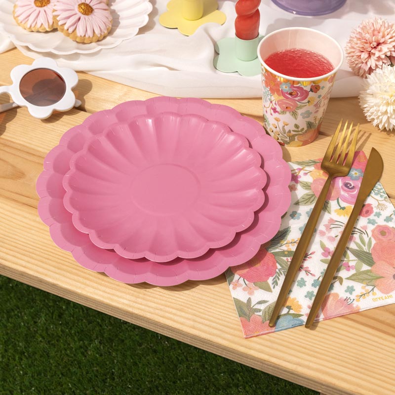 Piastra rotonda piatto floreale dessert Ø18 cm pastello