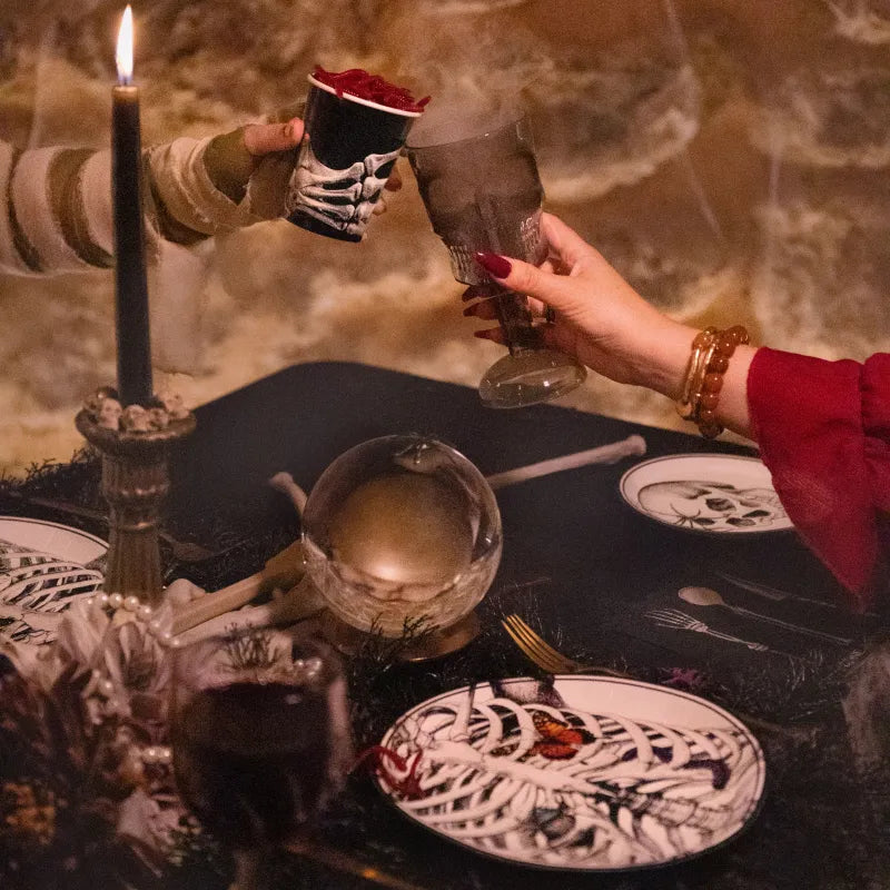 Copo de plástico reutilizável 380cc Halloween Form Black Skull