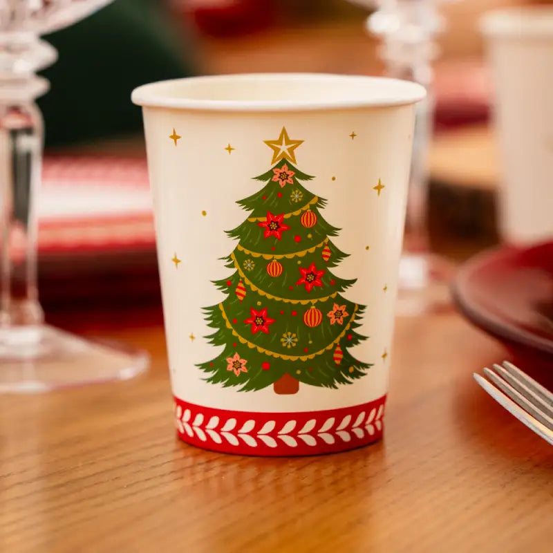 Vaso Cartón Navidad 270 cc Abeto