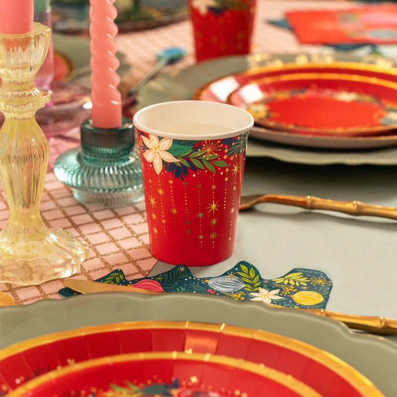 Vaso Cartón Navidad 270 cc Ornaments