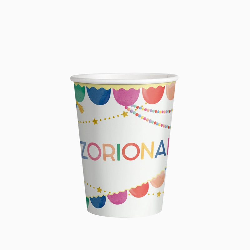 Vaso Cartón Globos 270 cc 'Zorionak' - Euskera
