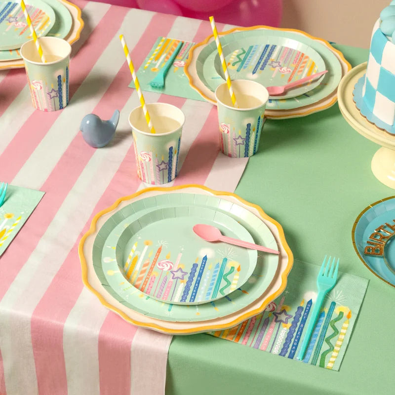 Plato Cartón Llano Ø 23 cm Cumple Velas