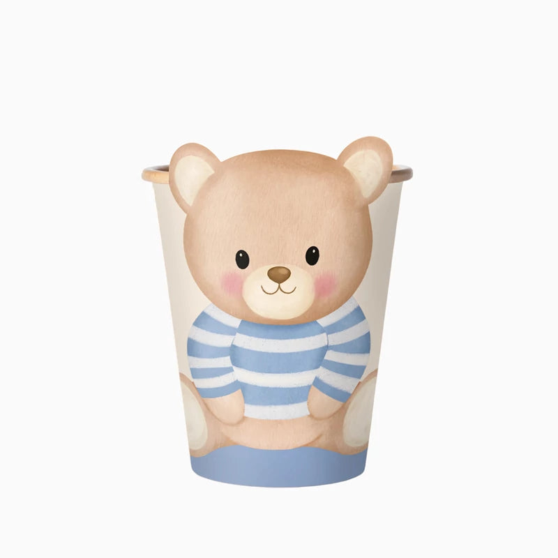 Vaso Cartón con Funda 270 cc Baby Osito Azul