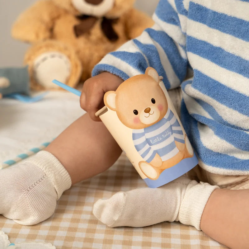 Paper Cup with Cover 270 cc Baby Blue Bear