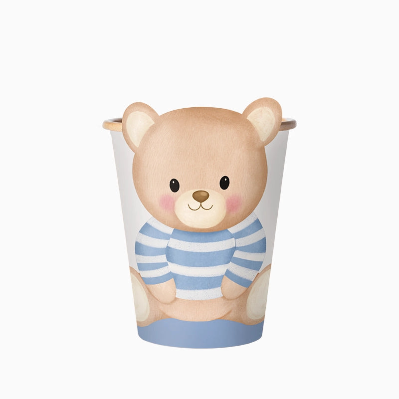 Vaso Cartón con Funda 270 cc Baby Osito Azul