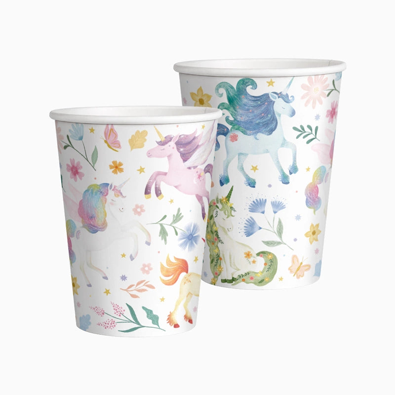Inspiracion con Vaso Cartón 270 cc Unicornios Mágicos