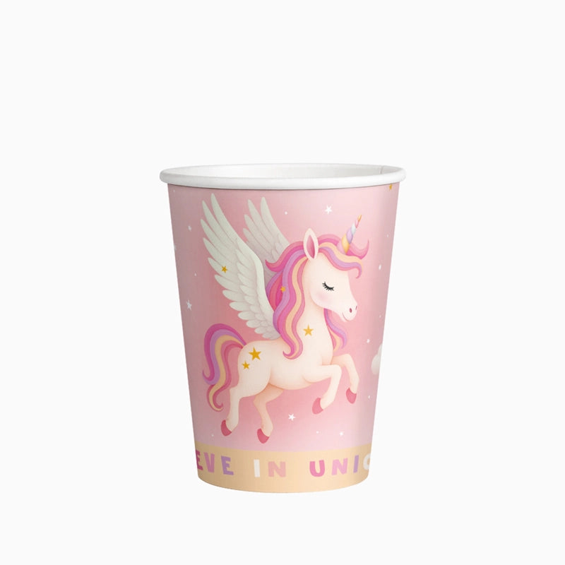 Copo Cartão 270 cc Unicórnio Rosa Bebé