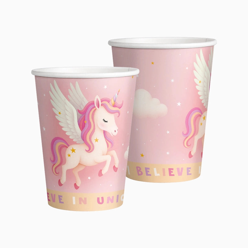 Copo Cartão 270 cc Unicórnio Rosa Bebé