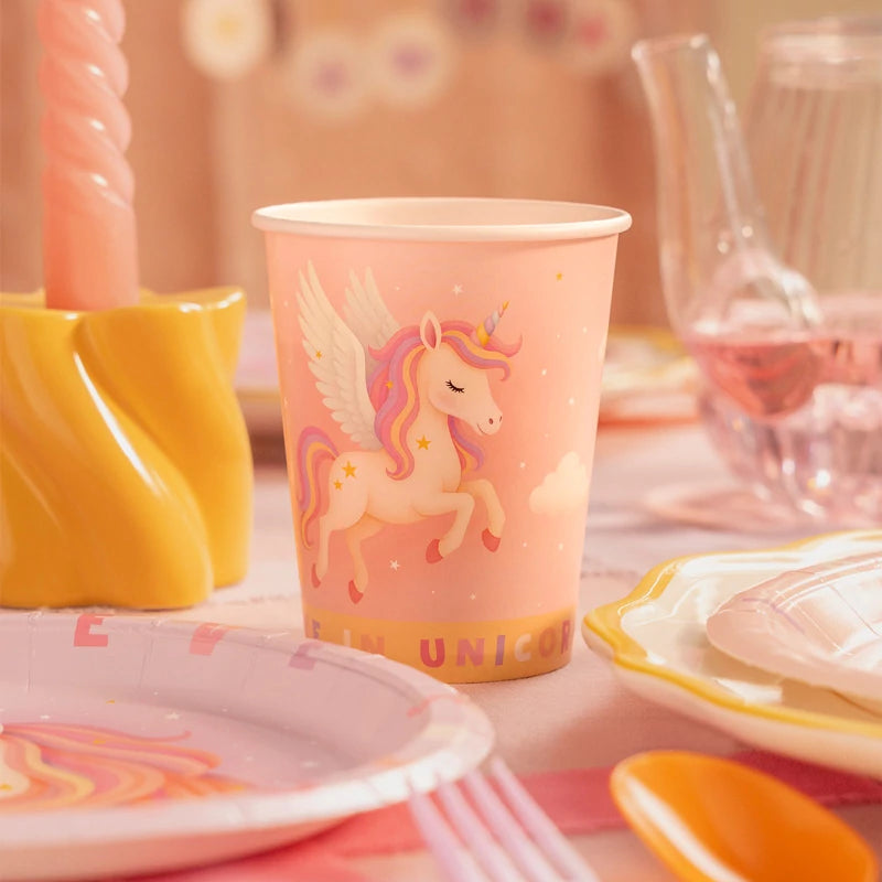 Inspiracion con Vaso Cartón 270 cc Unicornio Baby Rosa