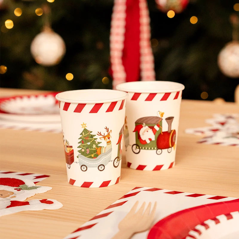 Inspiracion con Vaso Cartón Navidad 270 cc ¡Llega Papá Noel!