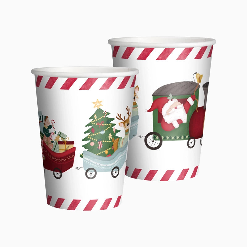 Gobelet de Noël en carton 270 cc Le Père Noël arrive !