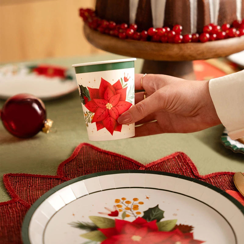 Tazza Natalizia in Cartone 270 cc Fiore di Pasqua