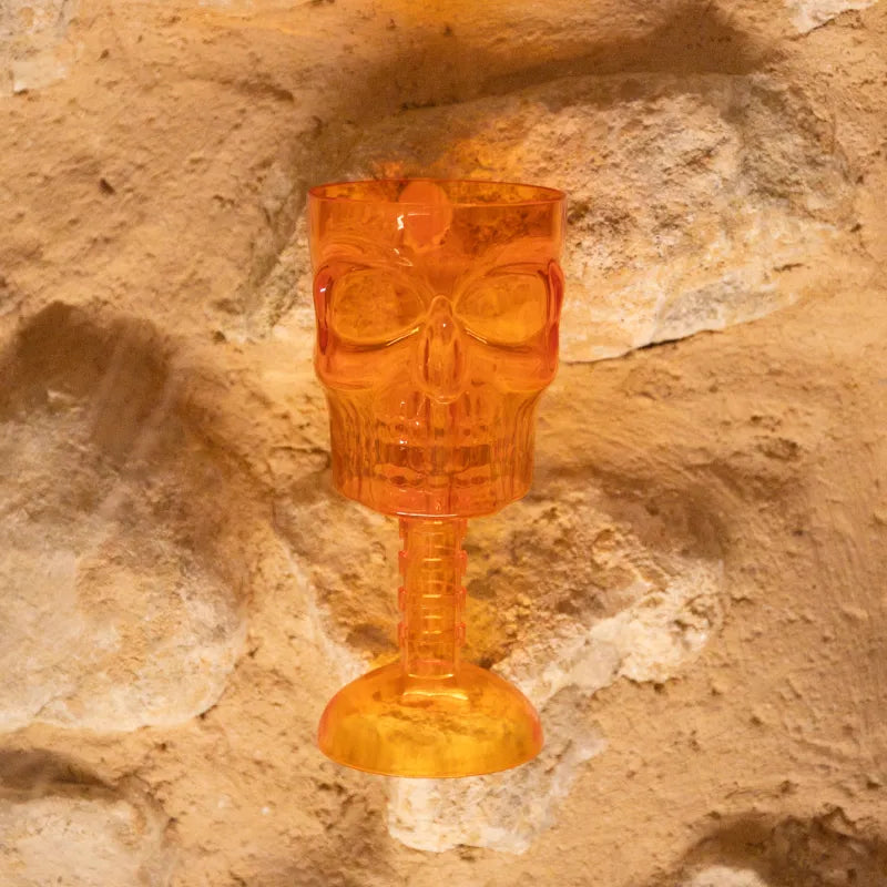Cup en plastique réutilisable 380cc Halloween Forms Orange Skull
