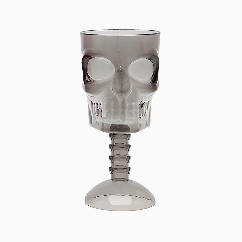 Reusable plastic cup 380cc Halloween form black skull