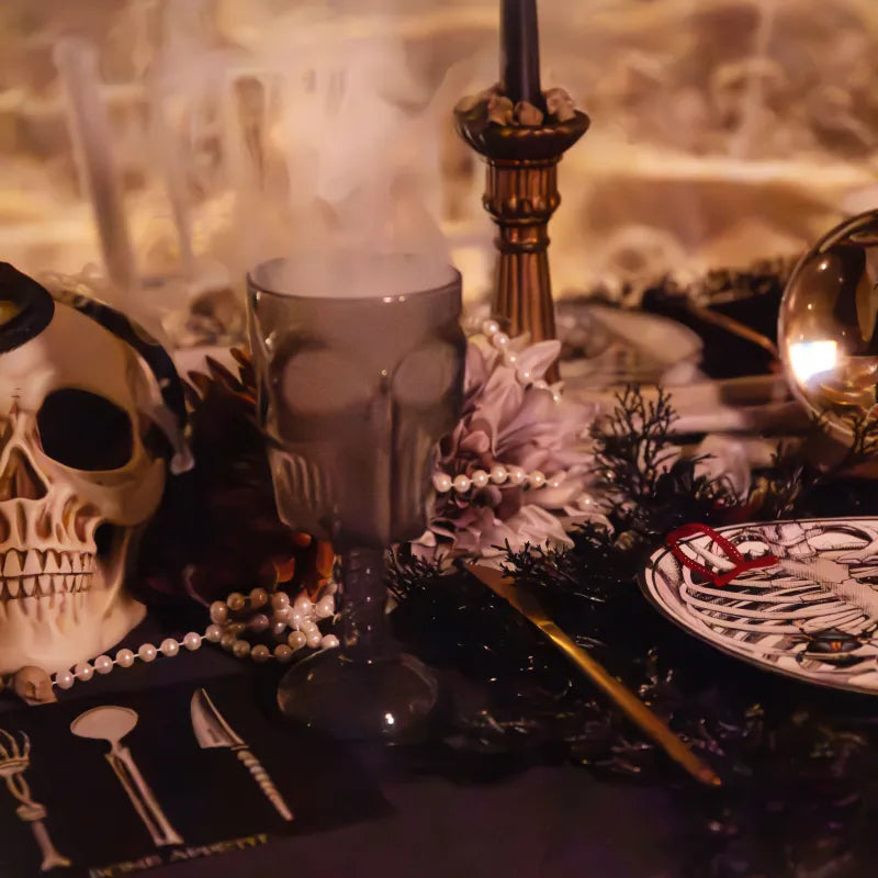 Reusable plastic cup 380cc Halloween form black skull