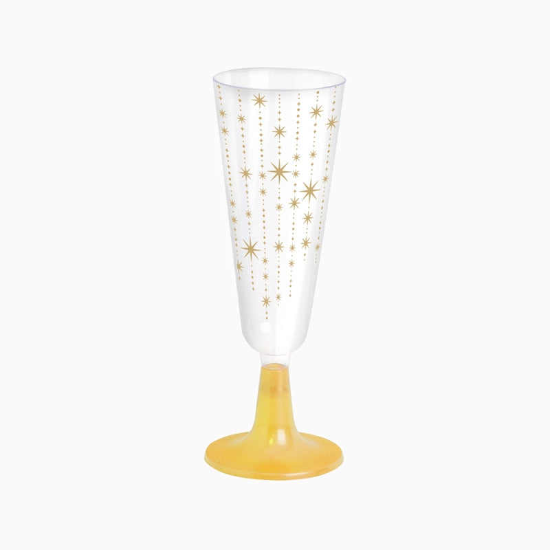 Copa Cava Plástico Reutilizable PS 150 cc Estrellas Oro Ornaments