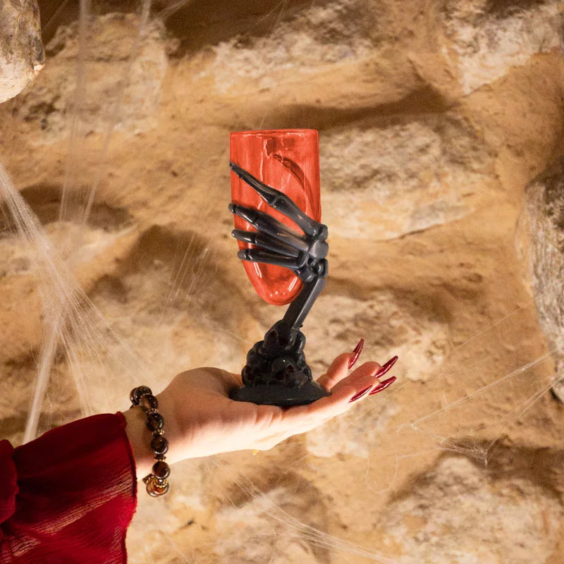 Copo de plástico reutilizável 80cc Halloween Hand Red Skeleton